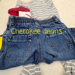 girls 4 piece set/lot jeans, pants & socks 9 mos